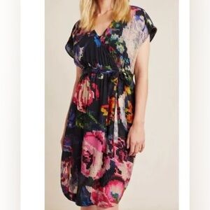 Anthropologie Multicolor Floral Midi Dress